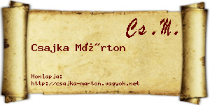 Csajka Márton névjegykártya